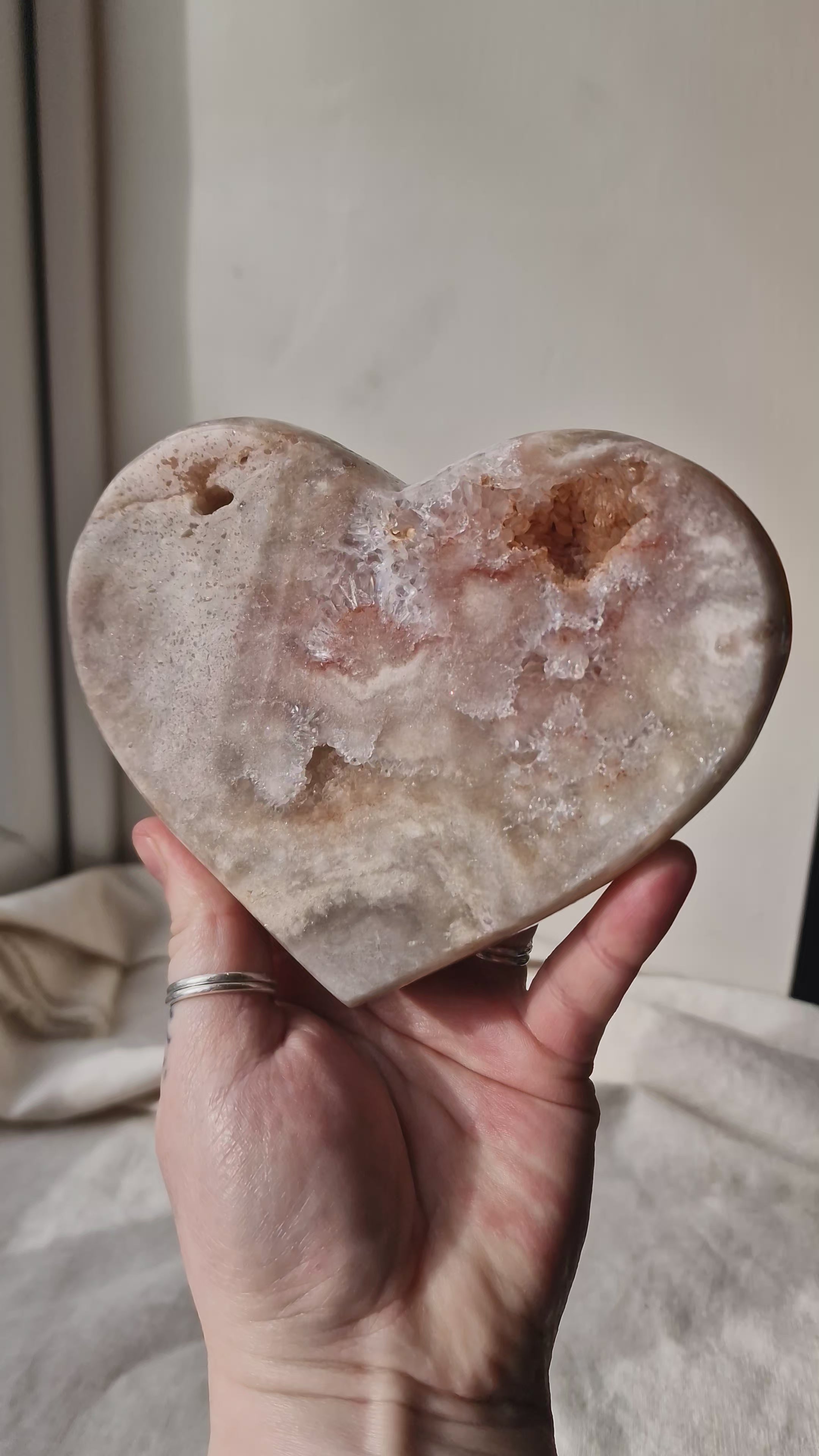 Large Pink Amethyst Heart