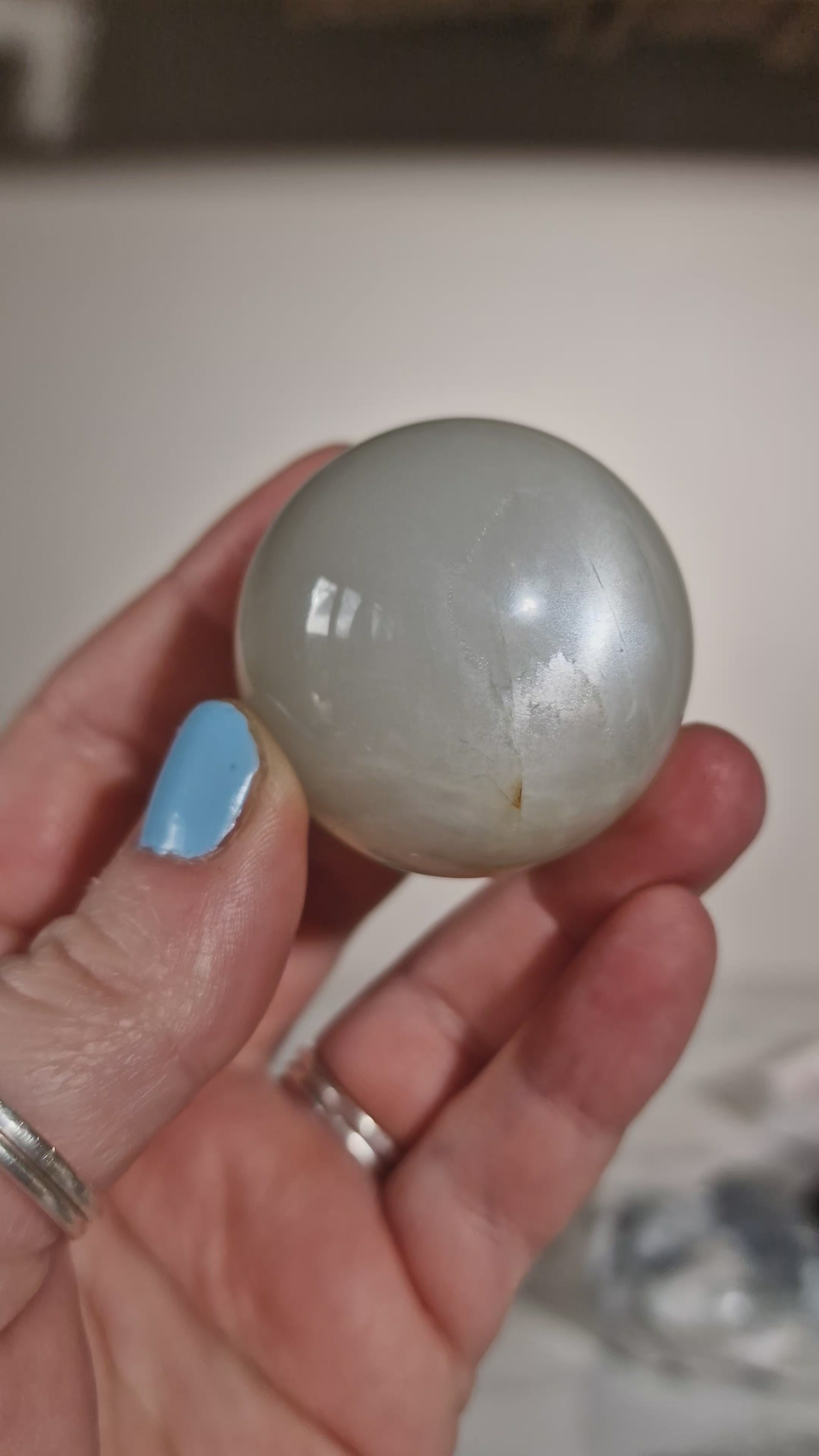 White Moonstone Sphere