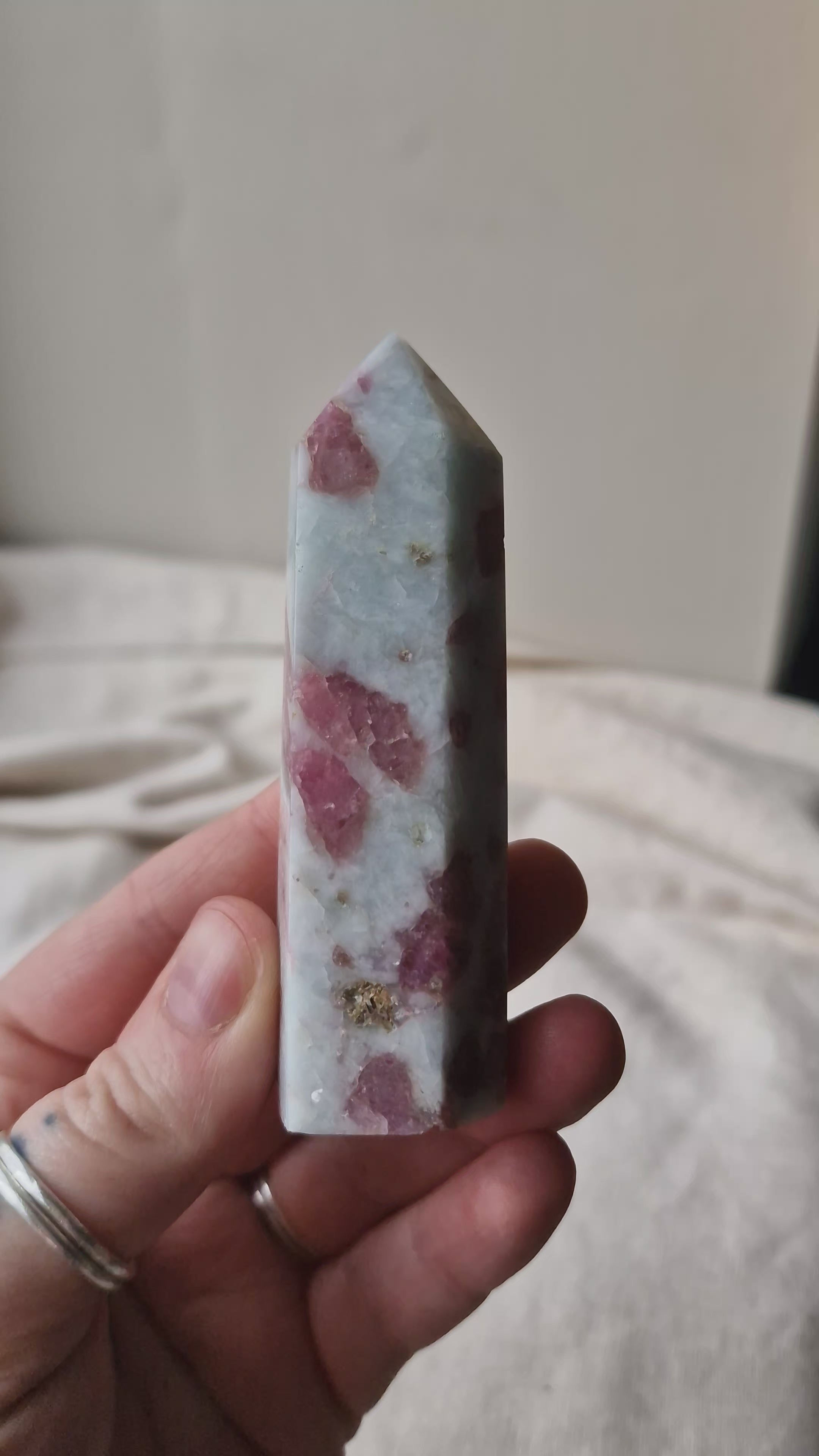 Pink Tourmaline In Quartz Tower