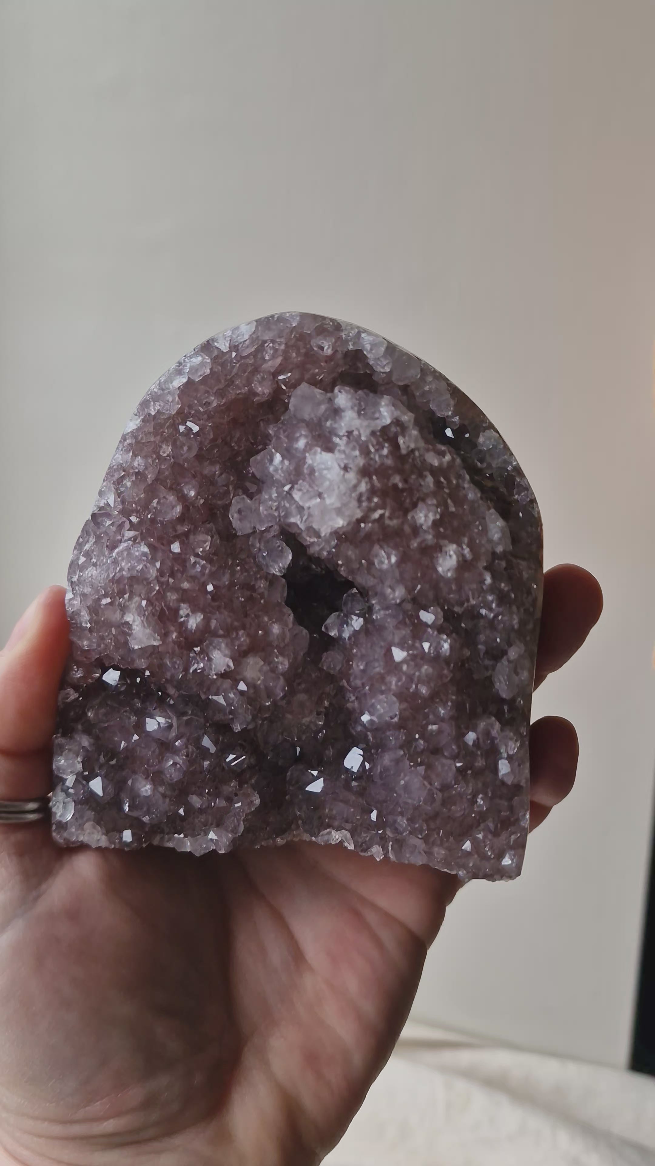 Amethyst With Hematite Cut-Base Cluster