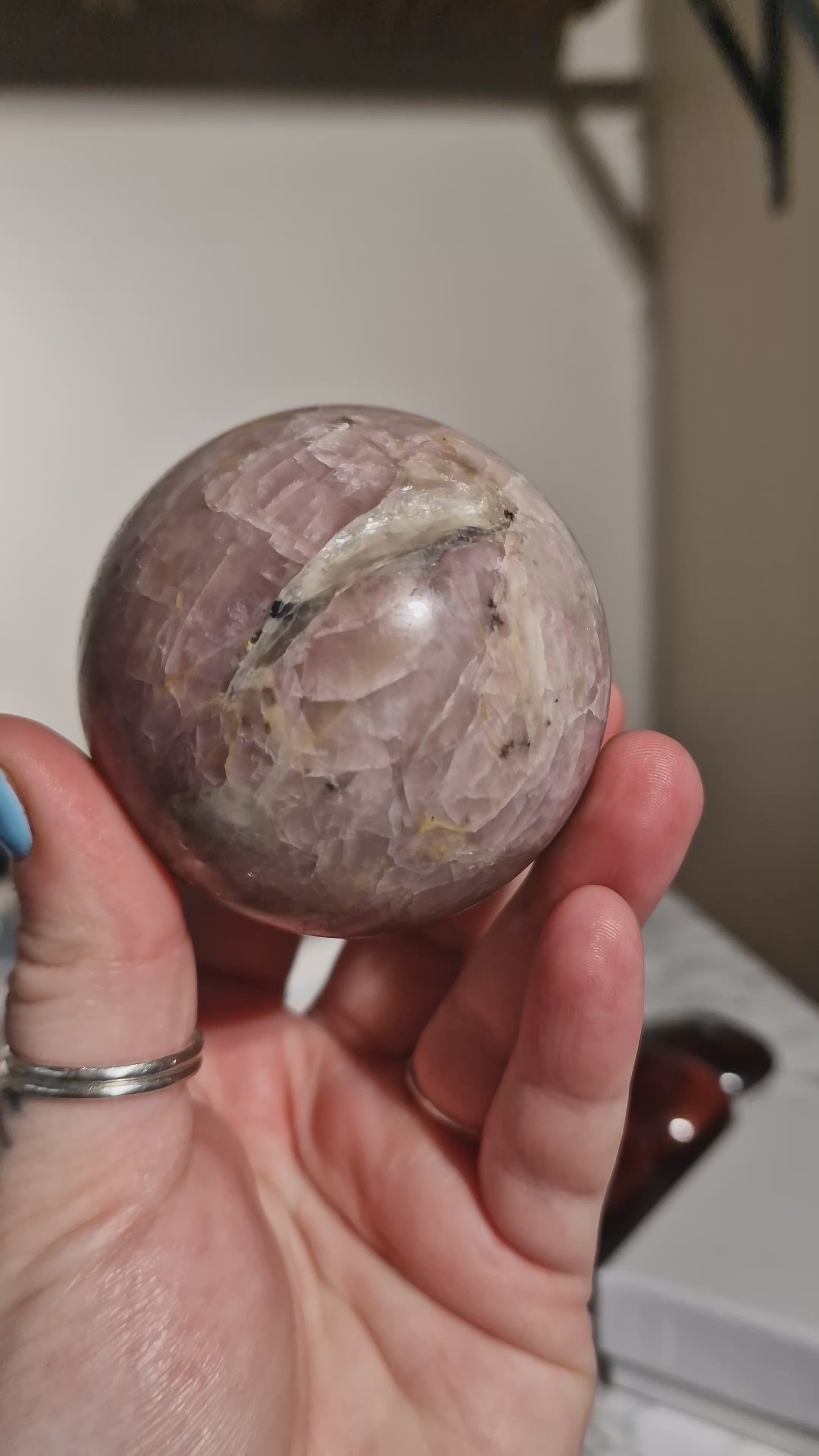 Pink Tourmaline in Quartz Sphere