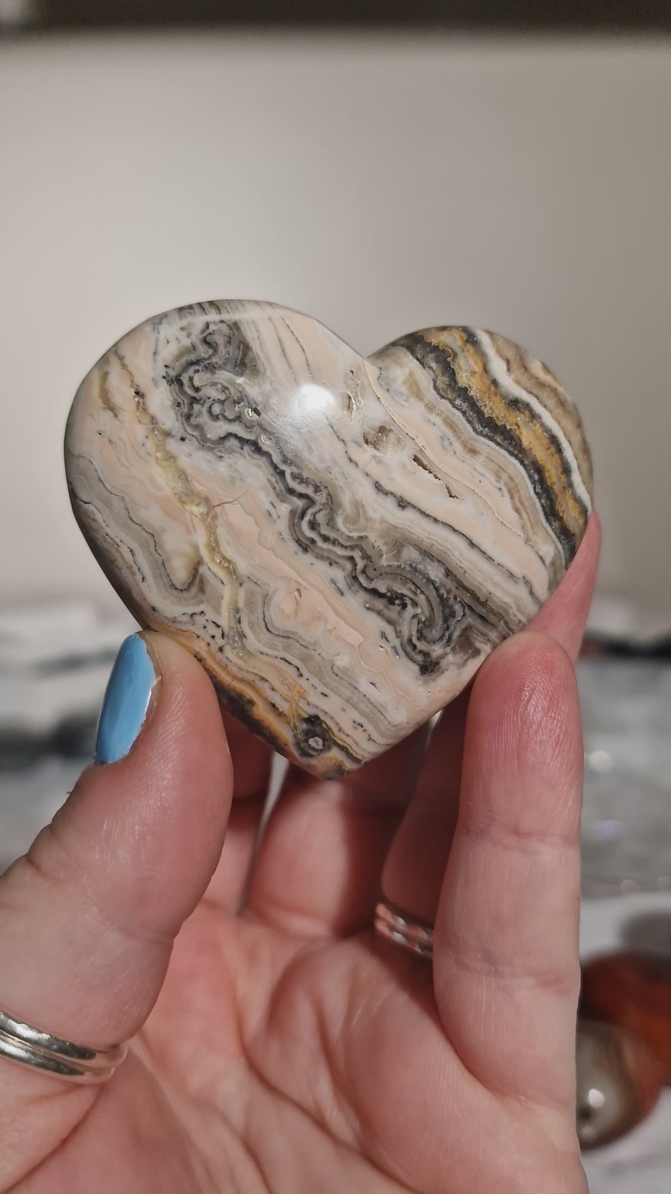 Banded Calcite Heart