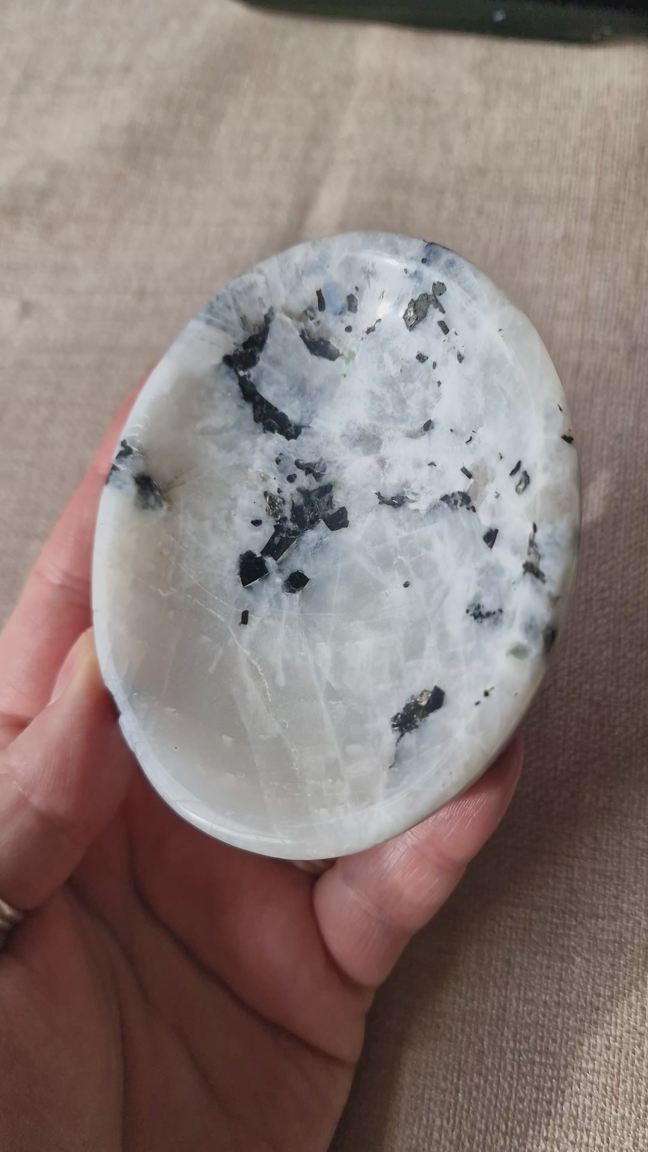 Rainbow Moonstone Crystal Bowl