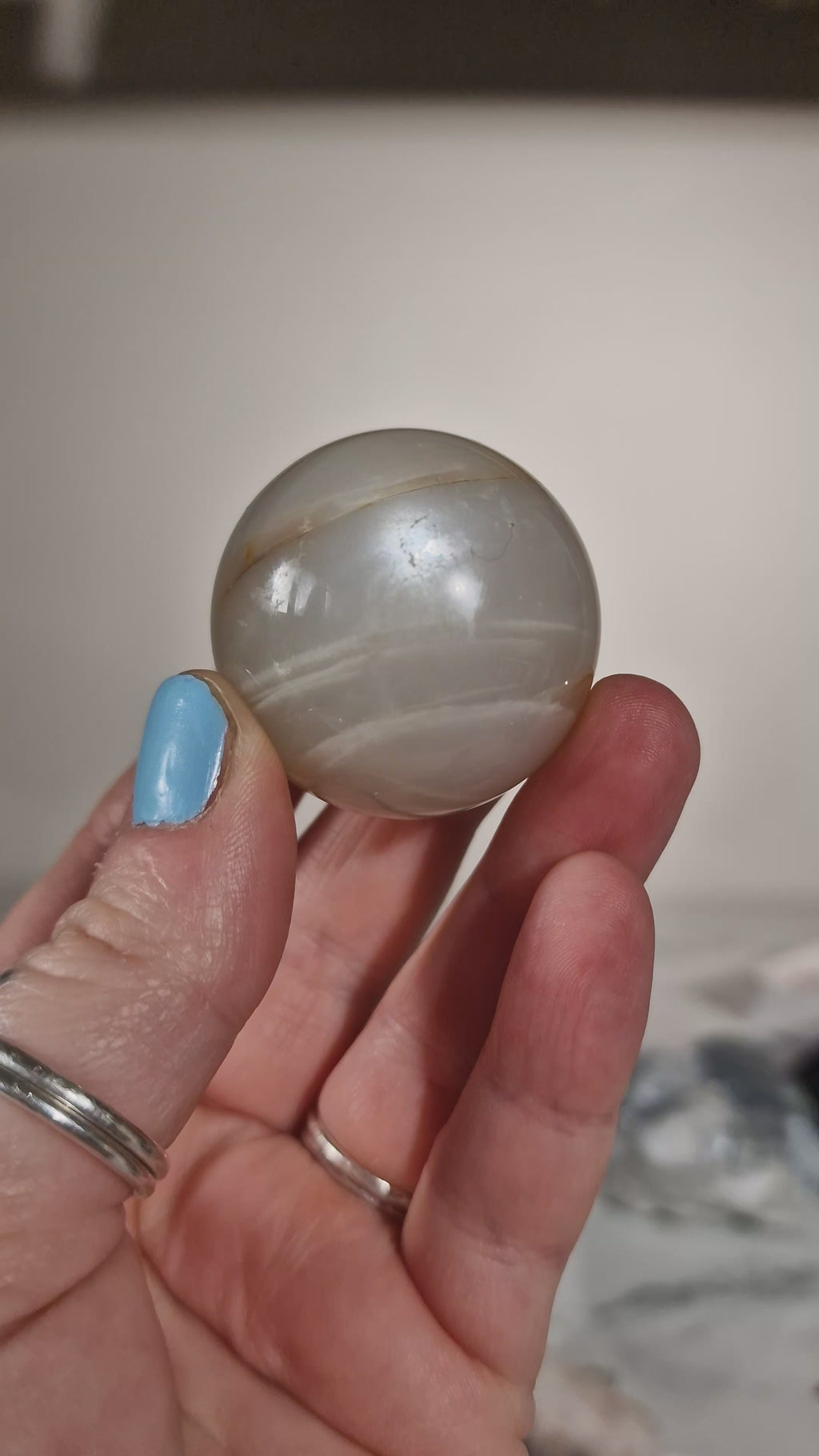 White Moonstone Sphere