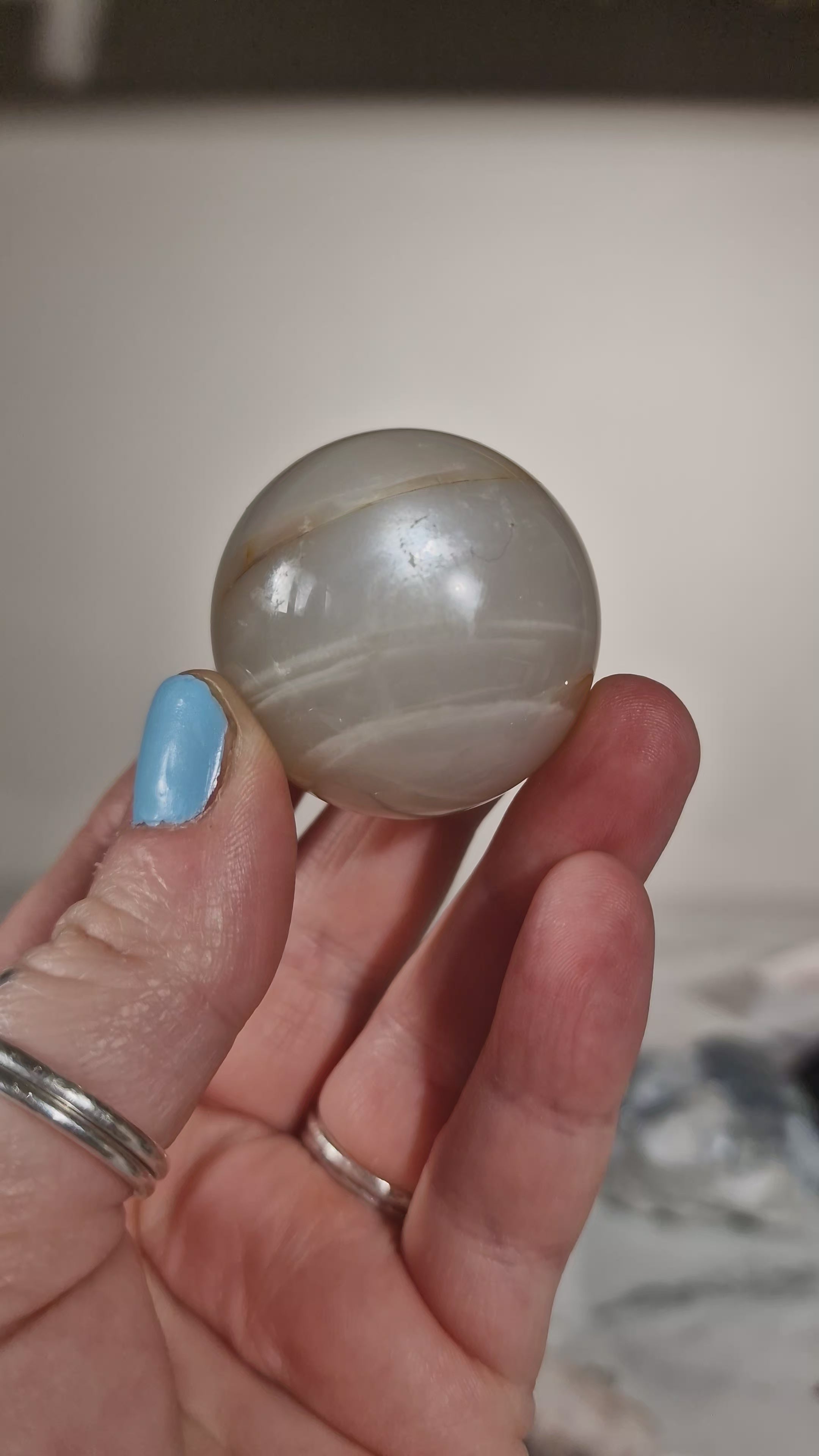 White Moonstone Sphere