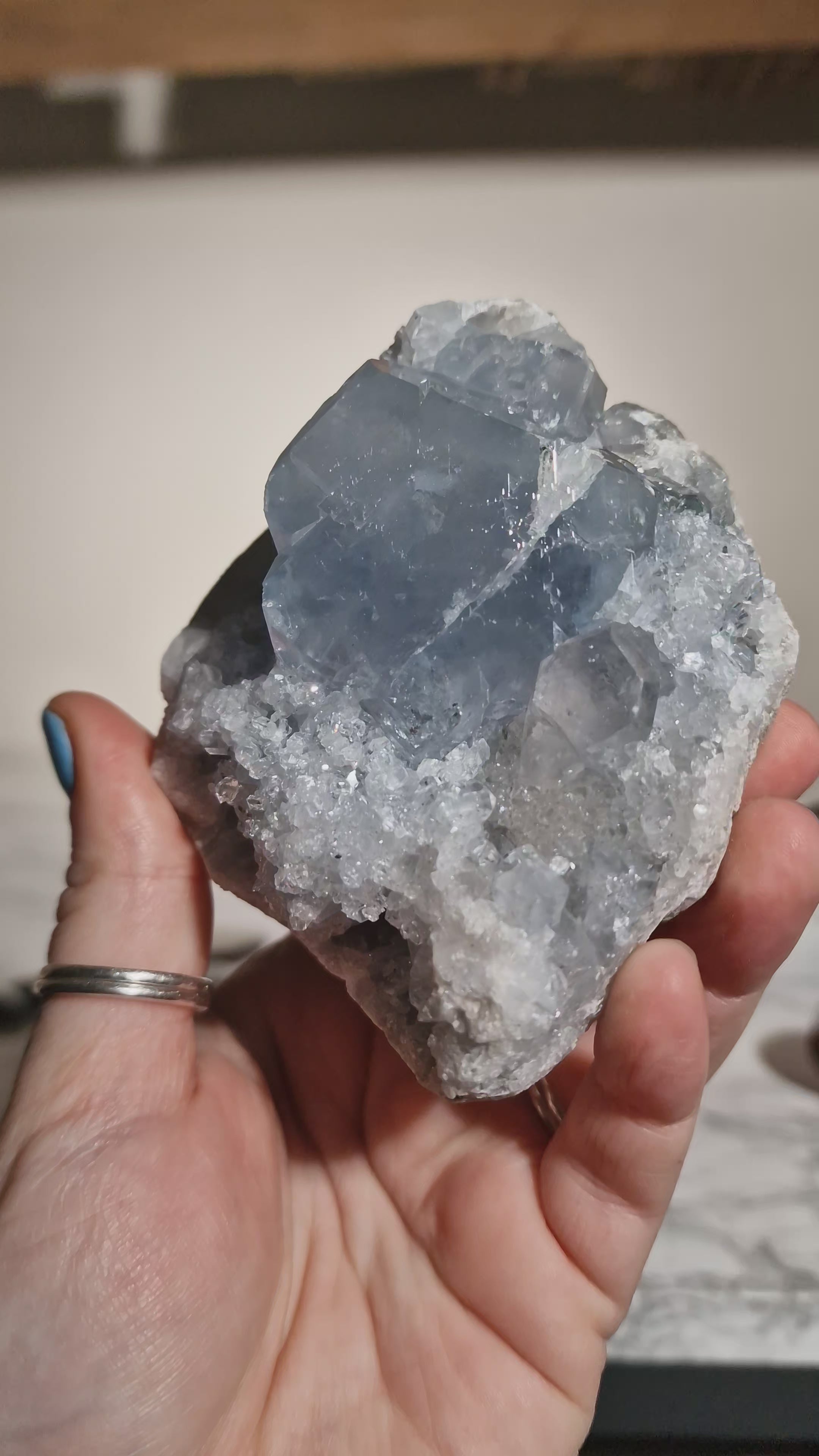 Large Blue Celestite Cluster